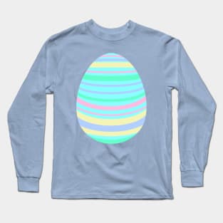 Easter egg blue with horizontal bowed lines Long Sleeve T-Shirt